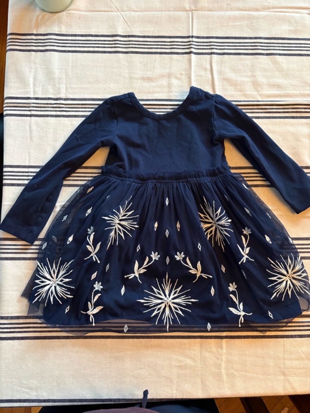 Hanna Andersson Navy Blue Frozen Themed Dress